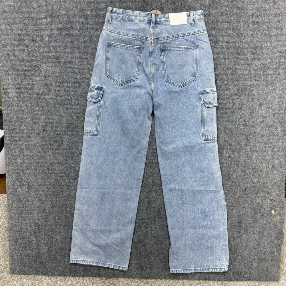 Meshki Jagger Relaxed Denim Cargo wide leg Jeans Women's size Small 30x31 - Picture 2 of 15